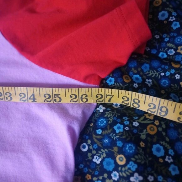 Lands End 2x Pink & Red Cotton T-shirt V-Neck Plus 22/24 - Picture 4 of 7